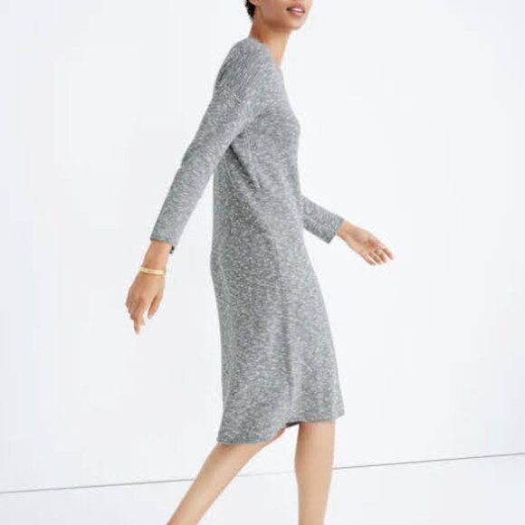 Madewell Sweater Dress Gray Knit Midi Long Sleeve Minimalist XS NWT - Picture 2 of 11